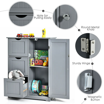 Bathroom Floor Cabinet, Wooden Storage Cabinet - Dreamadeus