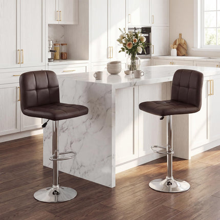 Dreamade Height Adjustable Bar Chairs with Back & Footrest Set of 2/4