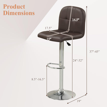 Dreamade Height Adjustable Bar Chairs with Back & Footrest Set of 2/4