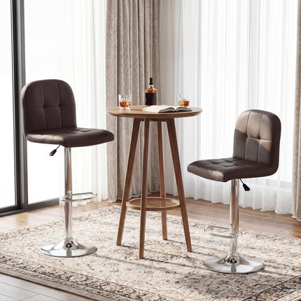 Dreamade Height Adjustable Bar Chairs with Back & Footrest Set of 2/4