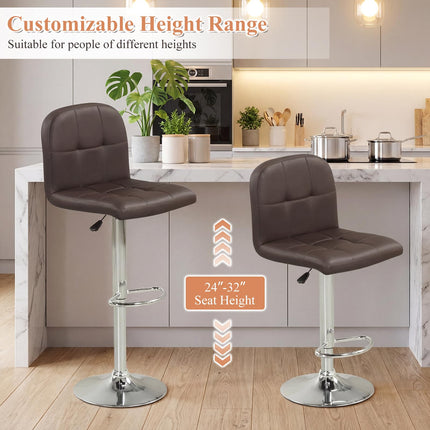 Dreamade Height Adjustable Bar Chairs with Back & Footrest Set of 2/4