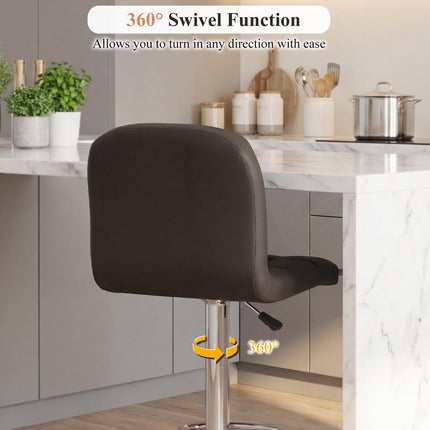 Dreamade Height Adjustable Bar Chairs with Back & Footrest Set of 2/4