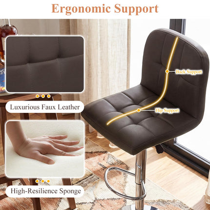 Dreamade Height Adjustable Bar Chairs with Back & Footrest Set of 2/4