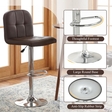 Dreamade Height Adjustable Bar Chairs with Back & Footrest Set of 2/4