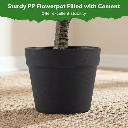 Dreamade 40" Artificial Camellia Tree Faux Camellia Potted Plant in Cement-Filled Pot (1/2 Pack)