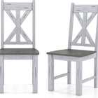 Dreamade Retro Wooden Dining Chairs Set, Farmhouse Kitchen Chairs w/Rubber Wood Frame, Elegant Hollowed Backrest