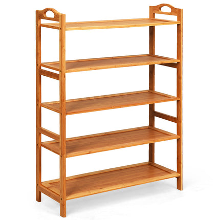 Bamboo Shoe Rack 5 Tier, Freestanding Shoe Rack - Dreamadeus