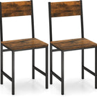 Dreamade Dining Chairs Set, Industrial Kitchen Chairs with Metal Legs, Slanted Back