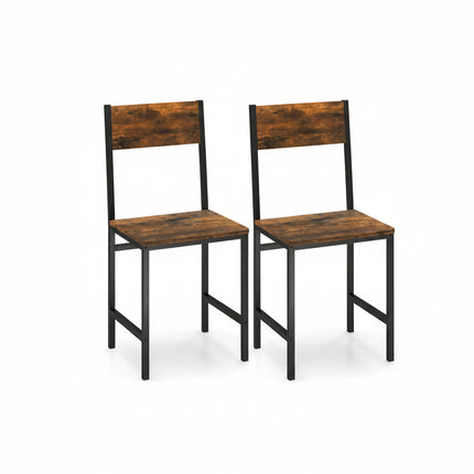 Dreamade Dining Chairs Set, Industrial Kitchen Chairs with Metal Legs, Slanted Back