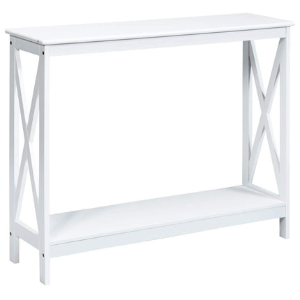 Dreamade Console Table 2-Tier with Storage Shelf,X-Design Bookshelf