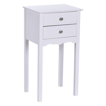 Dreamade End Table w/ 2 Drawers Side Table Nightstand Multi-Purpose Accent Table Living Room Bedroom Home Furniture