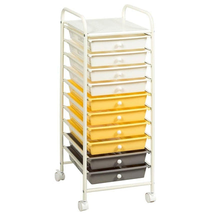 10 Drawer Rolling Storage Cart Scrapbook Paper Office School Organizer - Dreamadeus