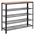 5-Tier Shoe Rack, Industrial Metal Shoe Storage Organizer - Dreamadeus