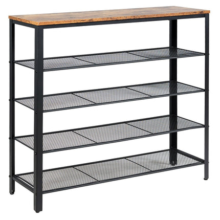 5-Tier Shoe Rack, Industrial Metal Shoe Storage Organizer - Dreamadeus