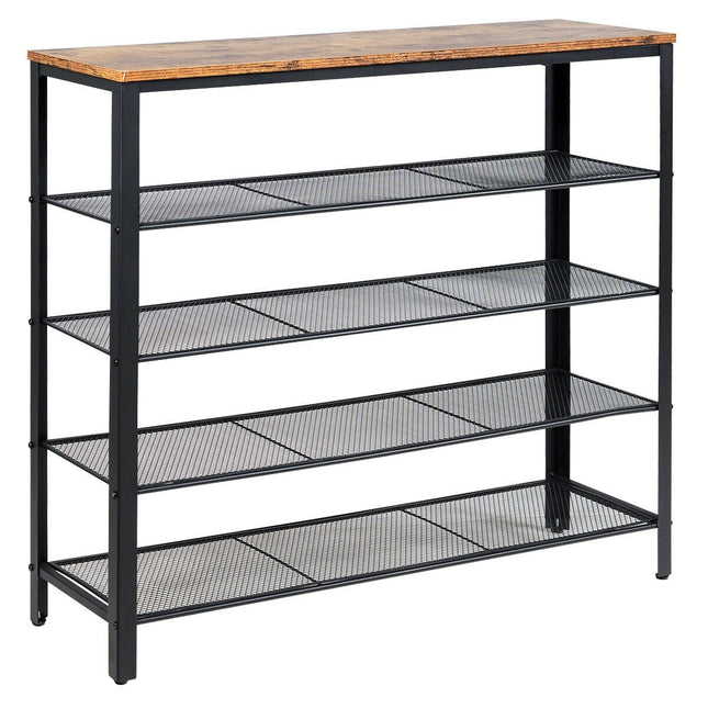 5-Tier Shoe Rack, Industrial Metal Shoe Storage Organizer - Dreamadeus