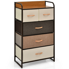 Dreamade Sturdy Steel Frame & Wooden Top Vertical Organizer Unit for Closets, Bedroom Utility Dresser Chest (23 x 11.5 x 39 inch)