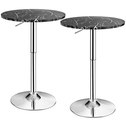 Dreamade Round Pub Table Height Adjustable, 360 Degree Swivel Cocktail Pub Table, Office Bar Table