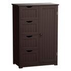 Dreamade Bathroom Floor Cabinet Wooden with 1 Door & 4 Drawer