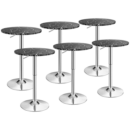 Dreamade Round Pub Table Height Adjustable, 360 Degree Swivel Cocktail Pub Table, Office Bar Table