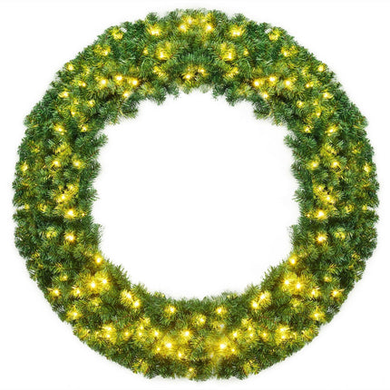 48" Pre-lit Cordless Artificial Christmas Wreath - DreamadeUS