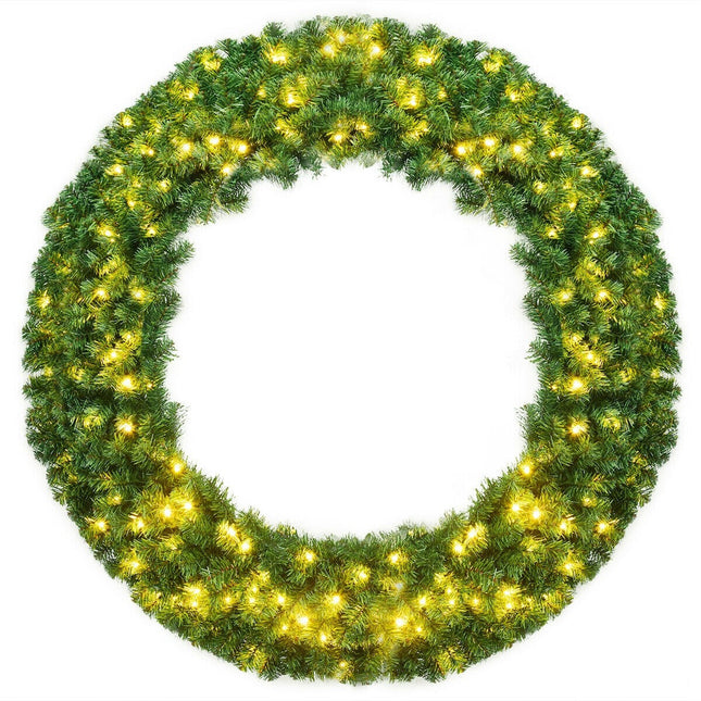 48" Pre-lit Cordless Artificial Christmas Wreath - DreamadeUS