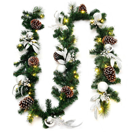 9FT Pre-lit Christmas Garland, with 50 LED Lights - DreamadeUS
