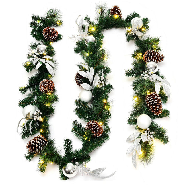 9FT Pre-lit Christmas Garland, with 50 LED Lights - DreamadeUS