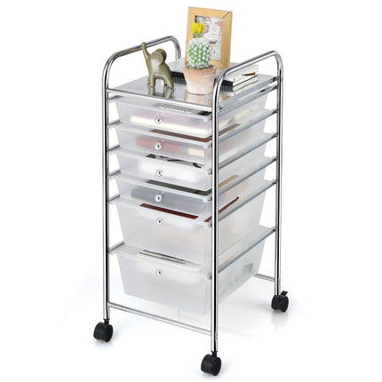 6 Storage Drawer Cart Rolling Organizer Cart, Clean - Dreamade