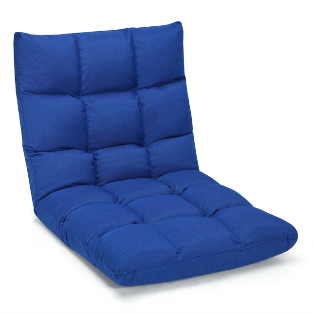 Adjustable Floor Gaming Sofa Chair 14-Position Cushioned Folding - Dreamadeus