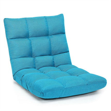 Adjustable Floor Gaming Sofa Chair 14-Position Cushioned Folding - Dreamadeus