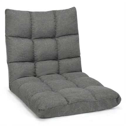 Adjustable Floor Gaming Sofa Chair 14-Position Cushioned Folding - Dreamadeus