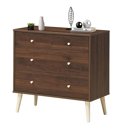 Dreamade 4-Drawer Dresser, Free-Standing Chest Wood Legs and Sliding Rail