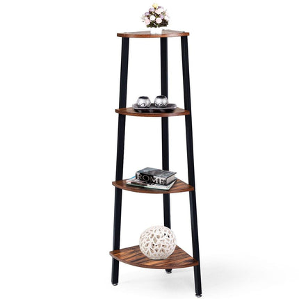 4-Tier Corner Shelf Industrial Multipurpose Bookcase - Dreamadeus