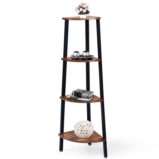 4-Tier Corner Shelf Industrial Multipurpose Bookcase - Dreamadeus
