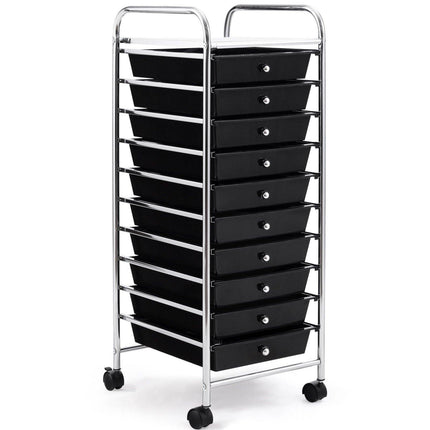 10 Drawer Rolling Storage Cart Scrapbook Paper Office School Organizer - Dreamadeus