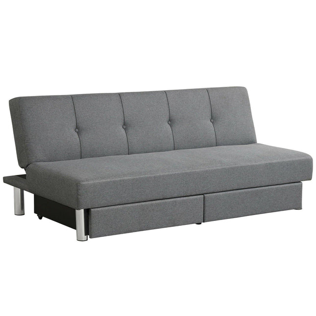 3-Seat Convertible Sofa Bed,Long Sofa w/ 2 Large Drawers, Ergonomic Sleeper w/ 3 Adjustable Angles - Dreamadeus