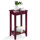 Dreamade Narrow Telephone Table with Shelf and Legs for Small Spaces, Espresso