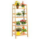 4-Tier Ladder Shelf Plant Stand, Bamboo Flower Pots Holder Display Rack - Dreamadeus