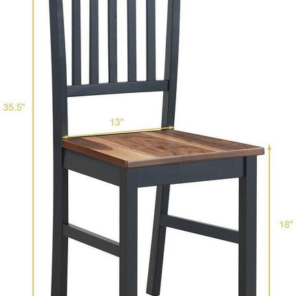 Dreamade Set of 4 Wood Dining Chairs, Whitesburg Dining Room Side Chair w/ Wide Seat,Black - Dreamadeus
