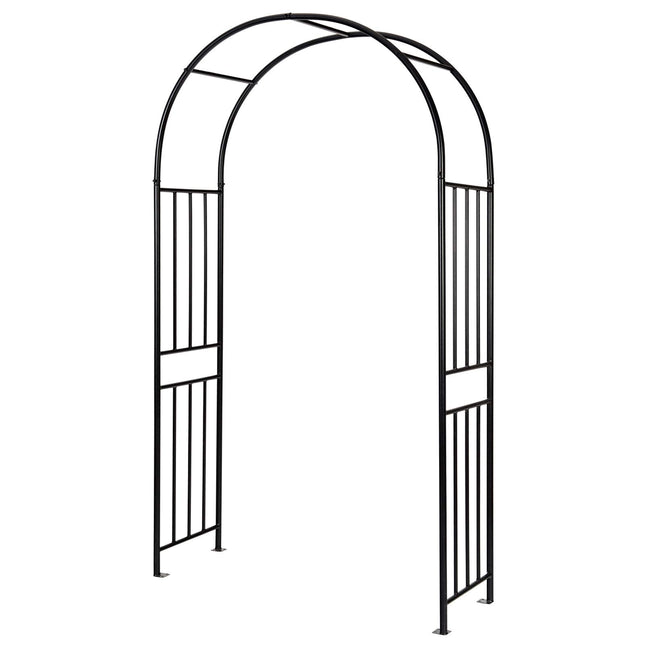 Dreamade 7.2Ft Garden Arch, Outdoor Steel Arbor w/Stakes