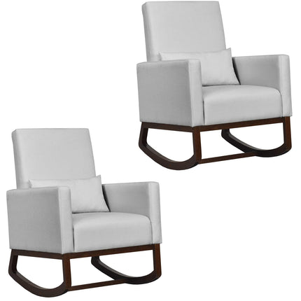 Dreamade Upholstered Rocking Chair, Modern High Back Armchair