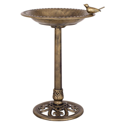 Dreamade 28 Inch Height Pedestal Bird Bath Feeder Freestanding Antique Outdoor Garden Yard Patio Decor