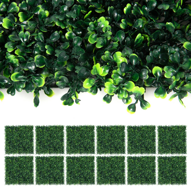 Dreamade 12PCS 20x20inch Artificial Boxwood Panels