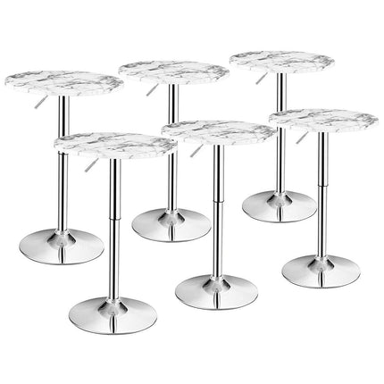 Dreamade Round Pub Table Height Adjustable, 360 Degree Swivel Cocktail Pub Table, Office Bar Table