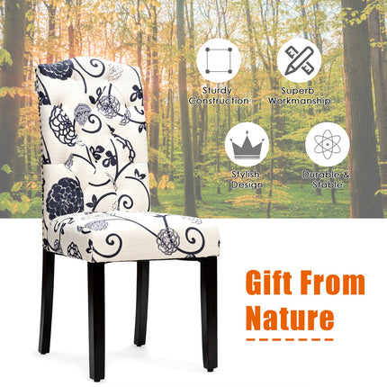 Dreamade Parsons Chairs, Uphostered Kitchen Dining Chairs w/Wood Legs