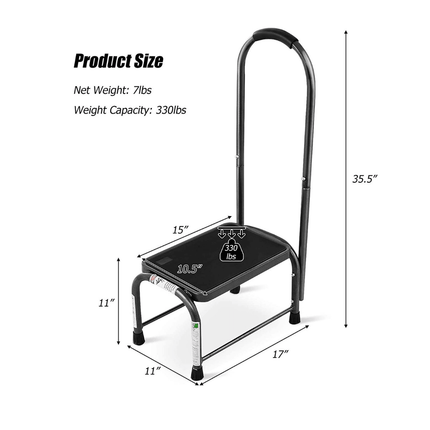 Step Stool with Handle, Medical Step Stool w/ Handle and Non Skid Rubber Platform - Dreamadeus