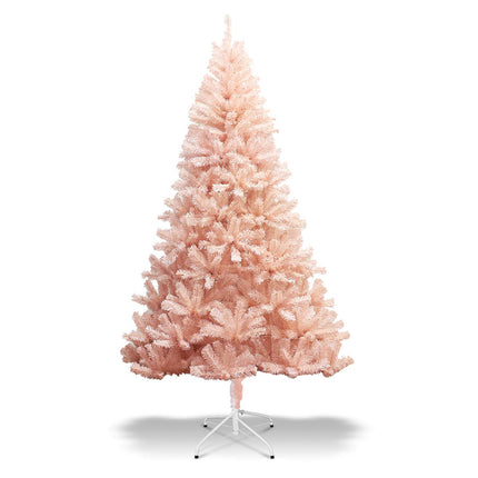 Artificial Pink Christmas Tree, 6ft/7ft Premium Unlit Hinged Spruce Full Tree - DreamadeUS