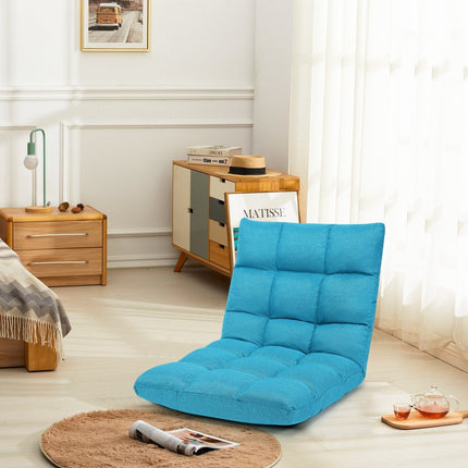 Adjustable Floor Gaming Sofa Chair 14-Position Cushioned Folding - Dreamadeus