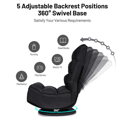 360 Degree Swivel Floor Chair, Lazy Sofa Lounge Chair - Dreamadeus