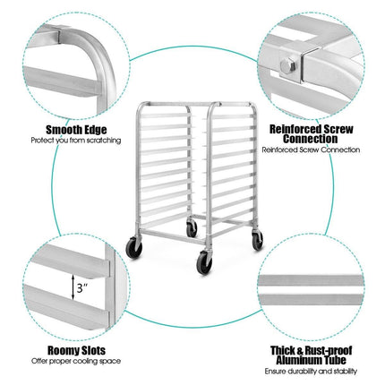 10 Tier Aluminum Bakery Rack Home Commercial Kitchen Bun Pan - Dreamadeus